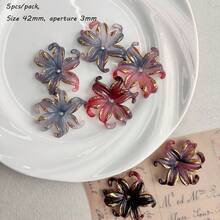 Two Tone Hot Stamping Gold Iris Flower Accessories, Hair Clips, DIY Accessories, Perforated Bracelets, Mobile Phone Chains, Material Matching - Multicolor - View 23
