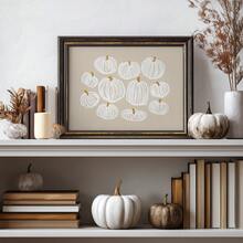 1pc Frameless Neutral Minimalist Halloween Fall Pumpkins Cluster Wall Art Print, Dorm Bedroom Party Gift - Pumpkin - View 2