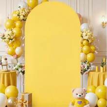 Latar Belakang Lengkung Kuning, 5ft, 6ft, 6.6ft, 7.2ft Penutup Lengkung Pernikahan 2pcs Kain Spandex Latar Belakang Lengkung Kubah Kain Cocok Untuk Pesta Ulang Tahun Dekorasi Bingkai Lengkung Pernikahan (Bingkai Lengkung Tidak Termasuk, Hanya Latar Belakang Kain) - kuning - View 9