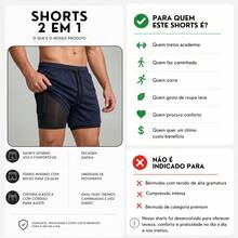 Kit Of 3 Short 2-In-1 Dry Fit Lined Men's Gym Shorts For Running And Training With Elastane - Negro/Blanco/Azul Marino - Ver 3