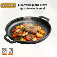 Cast Iron Cookware, Pre-Seasoned 11.02-Inch Cast Iron Skillet With Double Large Ring Handle, Suitable For Oven, Stove Or Campfire, Versatile Cast Iron Pan That Can Be Durable And Evenly Heated, Kitchen Gadget For Pizza Lovers - View 9