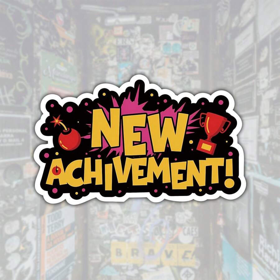 3Inches New Achievement Funny Litrpg Sticker, Fantasy Reader Humor Design For Laptops, Notebooks, Water Bottles, Cups, Journals, Lockers, Perfect Gift For Students, Teachers, Office Workers, Gamers, Creatives, And Fantasy Book Fans - Multicolor - View 1