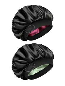 Reversible Satin Bonnet Cap, Adjustable Women Sleep Cap, Double-Sided Hair Care Cap Hair Sleep Cap - A - View 23
