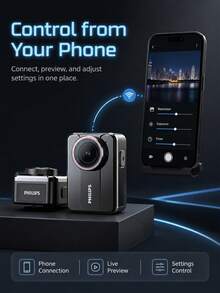 PHILIPS 2K Mini Body Camera, 140° Wide Angle, 8 Hours Continuous Recording, Audio And Video Recording Body Camera For Security, Surveillance, Sports Camera, Hidden Recording, Compact Design, Durable (SD Card Not Included) - View 6