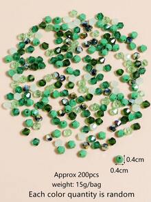 Green Glass Crystal Pointed Beads 1 Pack, Random Color Shades (Random Quantity Per Color), 200pcs/Bag - Green - View 5