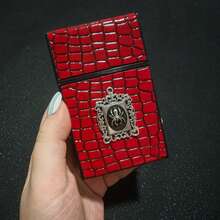 Halloween Handmade Vintage Gothic Crocodile Embossed Spider Storage Box, Press-To-Open Flip Lid Anti-Drop Cigarette Case, Creative Dark Style Portable Storage Box Holiday Gift - Coarse Yarn - View 10