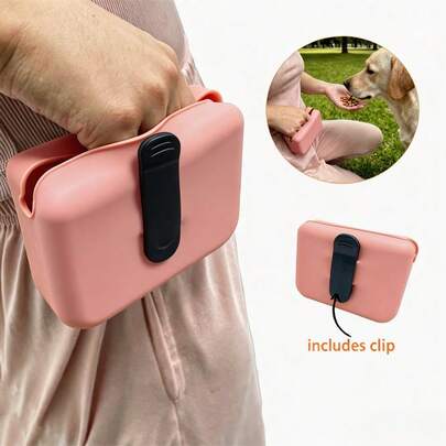 Dog Training Silicone Treat Pouch, Portable Waist Belt Clip Bag, Magnetic Closure, Hands-Free Feeder, Suitable For Obedience Training, Outdoor Dog Walking And Pet Positive Reinforcement