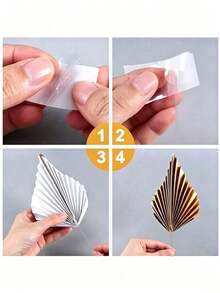 1 Set Bohemian Style Cake Decoration Kit, Includes Gold Fans, Artificial Roses, Artificial Gold Ginkgo Leaves And Ball Decorations, Suitable For Weddings, Birthdays, Bohemian Style Floral Theme Parties And Other Occasions (Gold, Please Use With Sticks) - Gold - View 6