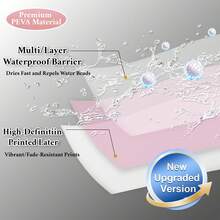 1pc Light Pink Minimalist Elegant Shower Curtain, Can Be Used As Liner. Bathroom Partition Curtain. Includes Hooks. - Light Pink - View 6