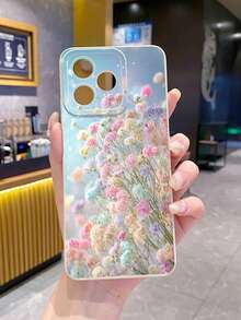 1 ốp lưng điện thoại bảo vệ camera họa tiết hoa tươi in UV, tương thích với các dòng /Galaxy/Android - Màu be - Xem 7