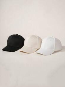 1/3pcs Y2K Style Bow Embroidered Women Baseball Cap, Adjustable Sun Protection Casual Cap Suitable For Spring/Autumn Travel, Beach Party - Solid Color - View 3