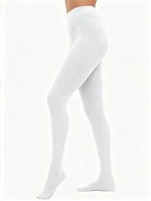 1雙女款純色極簡風緊身褲，緊身褲，適合日常穿著 - 彩色 - 查看 4