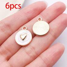 6/10pcs Enamel Ocean Charms Starfish Turtle Seashell Heart Alloy Pendants Jewelry Making Findings For DIY Bracelet Necklace Earring Craft Supplies - White - View 14