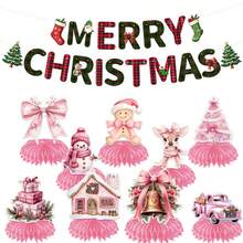 Christmas Theme Party Supplies Honeycomb Decorations Tabletop Decor Holiday Scene Arrangement - Multicolor - View 5