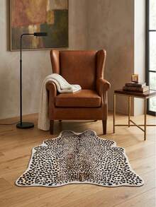 1pc Leopard Print Velvet Rug, Room Decor, Non-Slip Wear-Resistant, Noise-Reducing Sound-Absorbing, Skin-Friendly Soft, Easy To Clean, Living Room Carpet, Bedroom Rug, Bathroom Mat, Washable Carpet, Home Decor - Leopard Print - View 7