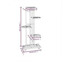 5-Floor Plant Stand With Wheels - White Iron, Space-Saving, Indoor/Outdoor - B - View 7