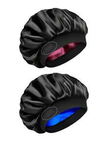 Reversible Satin Bonnet Cap, Adjustable Women Sleep Cap, Double-Sided Hair Care Cap Hair Sleep Cap - A - View 22