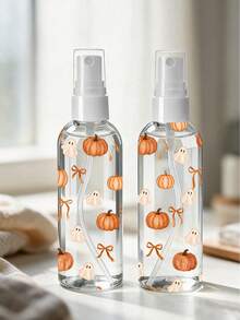 Pumpkin Bow Halloween Pattern Transparent PET Travel Spray Bottle, Multi-Purpose Fine Mist Spray Bottle, Suitable For Travel And Business Trips, Makeup Remover Dispenser Bottle, Hair Spray Bottle, Continuous Spray Water Bottle, Suitable For Hair Styling, Plants, Facial Moisturizing, Halloween Gift For Women, Students And Men, Party Decoration, Thanksgiving Decoration, Autumn Party Gift - Multicolor - View 3