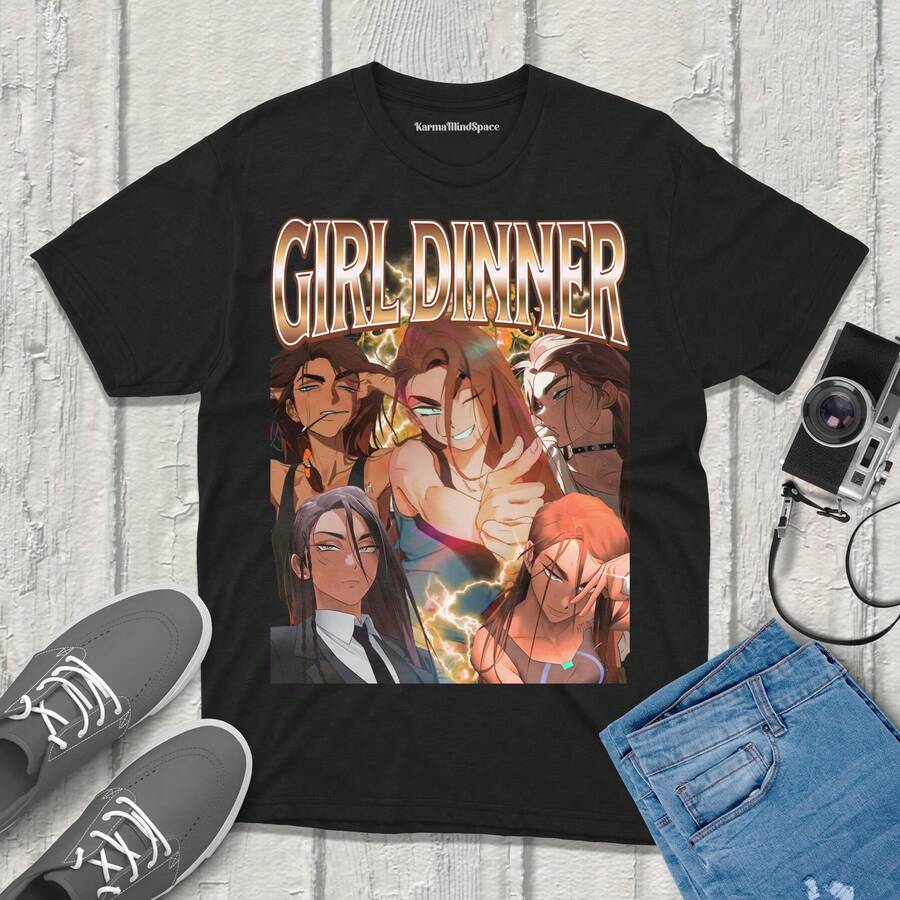 Hyuna Girl Dinner Alien Stage Shirt Retro90s Bootleg Fanmerch ALNST Merchandise - 黑色 - 查看 1