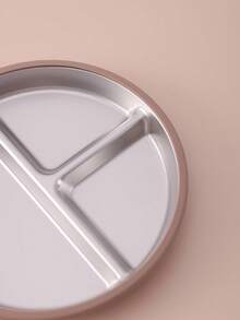 PopLittleOne 1 pièce Assiette à ventouse en silicone et acier inoxydable antidérapante pour l'alimentation autonome du bébé, vaisselle de sevrage pour bébé, articles essentiels quotidiens pour les repas des nourrissons - Multicolore - Voir 8