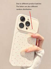1pc Instant Large Window Phone Case Compatible With Iphone 17 Pro, Apple 16 Pro, Polka Dot 15 Pro/14 Pro - White - View 2