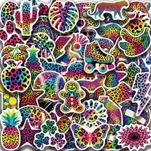 50pcs Colorful Leopard Print Stickers, Creative Graffiti Stickers For Office Supplies, Phone And Computer Stickers, Waterproof And Durable Cool Stickers, Classic Gift Decorations, Value Packs Of Cartoon Stickers - 50pcs - View 1