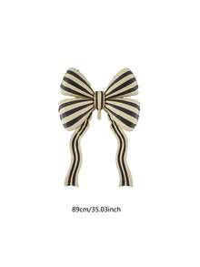 2pcs Black Striped Bow Balloon Ribbon Balloons Suitable For Wedding, Engagement, Birthday Party, Valentine's Day, New Year, Christmas Home Decoration - Striped Bow - View 4