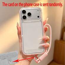 1pc Minimalist Dopamine Colorful Border Phone Case With Matching Pink Rope Accessory, Compatible With IPhone 17/17Air/17Pro/17ProMax/16/16Pro/16Plus/16ProMax/15/14/13/12 Pro Max/11, Matte Transparent Full Coverage Shockproof Anti-Drop Phone Cover - Pink 4 - View 7