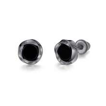 Smooth Twisted Infinity Heart Stud Earrings, Unisex Black Gemstone Mini Studs, High-End Romantic Holiday Gift For Her/Him, Versatile Minimalist Fashion Jewelry For Office And Date Night - one-size - View 10