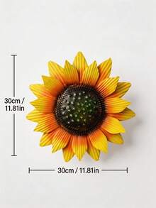 1 pieza Decoración de pared de girasol de metal - Escultura de girasol resistente a la intemperie para colgar, adecuada para jardín, valla, patio, porche, decoración de pared de flor amarilla grande, adecuada para el hogar y exteriores, decoración de girasol fácil de instalar y resistente a la oxidación, decoración de jardín de otoño - multicolor - Ver 4