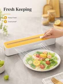 Multifunctional Kitchen Plastic Wrap Cutter, Can Cut Plastic Film, Sharp Blade Can Cut Aluminum Foil, Comes With Non-Slip Storage Box, Can Be Securely Fixed To Tabletop And Wall - Multicolor - View 6