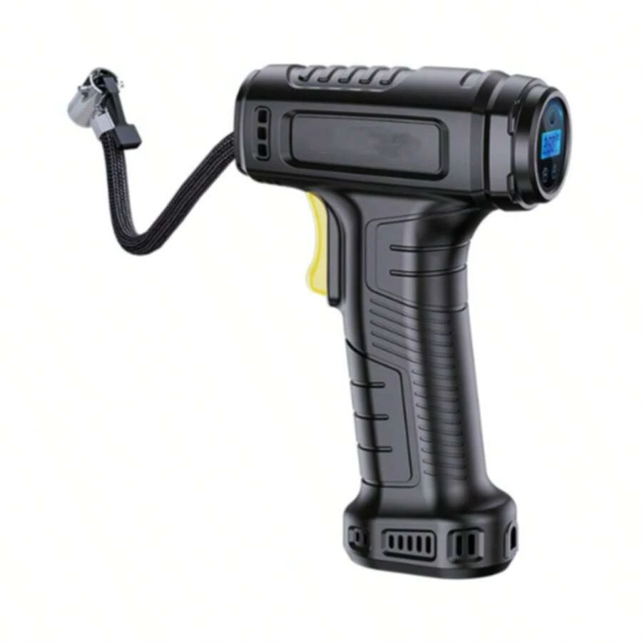 Portable Tire Inflator Tool, Handheld Air Pump With Nozzle Kit, Suitable For Car, Bicycle, Motorcycle Tire Inflation And Outdoor Use. - Wired - View 1
