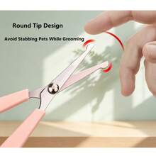 1pc Pet Grooming Round Tip Safety Scissors, Cat And Dog Grooming Hair Trimming Scissors, Hair Cutting Grooming Tool, Home Use Anti-Scratch Haircutting Small Scissors - View 5