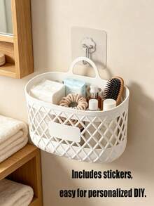 2pcs Hanging Storage Baskets, Multi-Functional Hanging Storage Rack, Miscellaneous Items Basket, Space-Saving, Suitable For Bedroom, Living Room, Bathroom, Kitchen, Essential Bathroom Accessories, Wedding Season, Graduation Season, Back To School Season Gifts, Wall Storage, Dorm Storage, Toiletries Storage - Multicolor - View 5