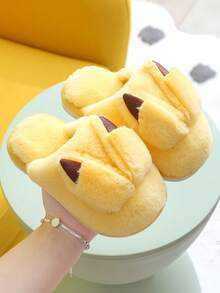 Children's Slippers Autumn/Winter New Style Small/Medium/Large Kids Cute Cartoon Rabbit Ear Indoor Bedroom Floor Slippers - Yellow - View 1