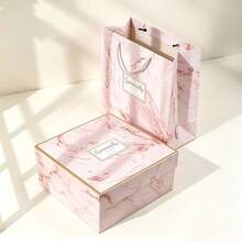 French Luxury Marble Pattern Gift Box Set, Anniversary Valentine's Day Gift Empty Packaging With Tote Bag Combination, Random Rope Color, Suitable For Daily Shopping, Gift Giving, Convenient And Elegant - Multiple Styles - View 16