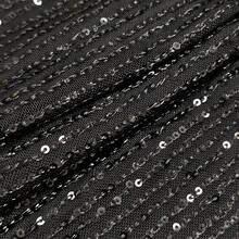 Minifalda con adornos de lentejuelas, versátil para usar en fiestas, color negro de primavera - Negro - Ver 6