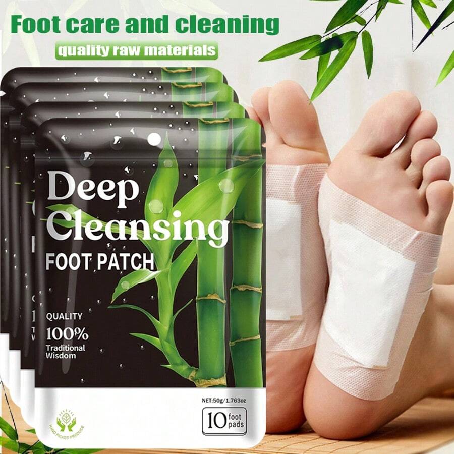 30pcs Deep Cleaning And Care Foot Patch Set, Natural Bamboo Vinegar Ginger Powder Plant Ingredients, Alcohol Free To Enhance Cleaning And Moisturizing, Affordable Foot Comfort Care Massage Pad - Use After Showering At Night, Enjoy Sufficient Rest - 綠色30片 - 查看 1