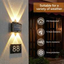 4/6/8-Head Solar Wall Lamp With Flip Cover, Warm Light, Suitable For Lighting And Decorating Walls, Stairs, Fences, House Numbers, And Garages - Wall Lamp - View 7