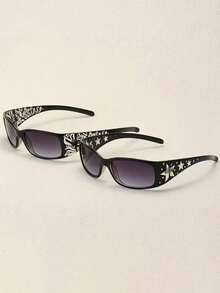 Paquete de 2 (estampado negro + estrellas negras)