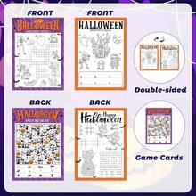 Halloween Party Games, Suitable For Adults, Families, Office Large Groups, Includes Word Drawing Game, Crossword Puzzle, Word Search, Tic-Tac-Toe, Spot The Difference, Picture Counting, Maze, With Answer Page - Two Styles, Double-sided Printing - View 4