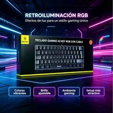 Teclado gaming compacto de 62 teclas con cable USB, iluminación RGB multicolor dinámica, teclas silenciosas resistentes al desgaste, diseño minimalista portátil ideal para jugar videojuegos y trabajar en PC, laptop - Negro - Ver 5
