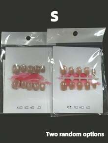 10片裝可重複使用全覆蓋美甲貼片－簡約高級珍珠貓眼短甲型，適合女性通勤與休閒穿搭，簡約優雅設計，完美適合作為萬聖節穿戴式美甲指甲片 - 彩色 - 查看 6