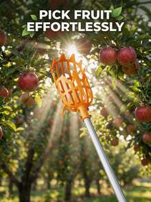 1pc Fruit Picking Basket Head, Portable Fruit Picker, Compatible With Apple And Peach Picking, Farm And Garden Picking Equipment, Gardening Tool, Durable Fruit Picker, Bright Yellow High-Altitude Fruit Picking Basket, Ergonomic Design, Convenient For Picking Bayberry, Loquat, Plum And Other Fruits, Garden Farm Gardening Tool, Used For Picking Loquat, Bayberry, Peach, Plum And Jujube From High Places In The Garden - Multicolor - View 11