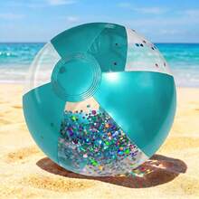 1pc Transparent PVC Inflatable Colorful Ball, Beach Ball, Inflatable Pool Toy, Outdoor Game Party Decoration, Suitable For Family Gathering Party Pool - Multicolor - View 9