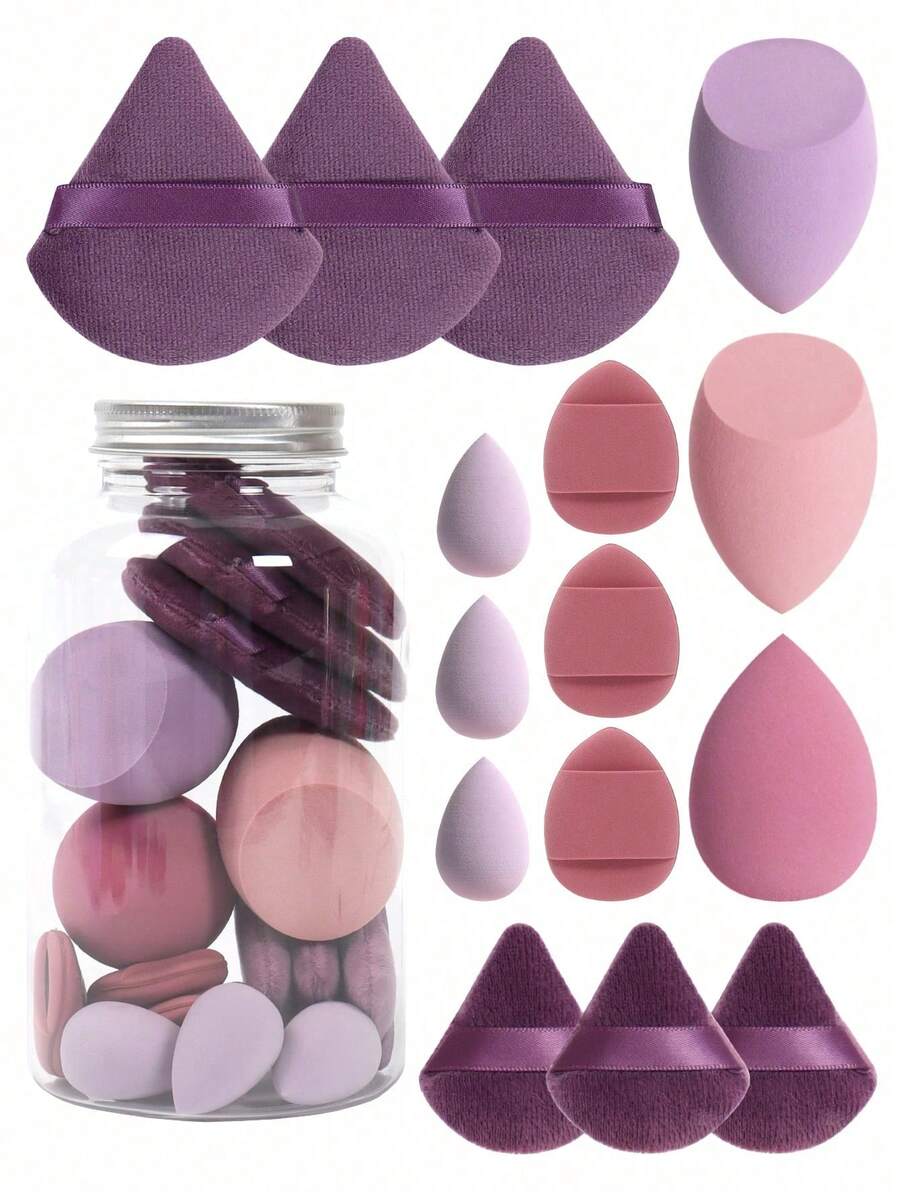 Spons Makeup, Puff Makeup, Puff Makeup Mini, Puff Bedak Tabur, Puff Bedak Tabur Mini, Puff Bantalan Jari Mini, Spons Makeup Alas Bedak, Cocok Untuk Cairan, Krim dan Bedak, Ciptakan Tampilan Makeup Sempurna - MultiWarna - View 1