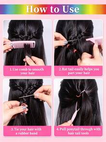 24 Colors High Elasticity Hair Band 4-Piece Set With Styling Tool Storage Box, Colorful Casual Hair Accessories Pink Tone, Back To School Campus Supplies And Autumn Daily Hair Styling Accessories - Multicolor - View 2