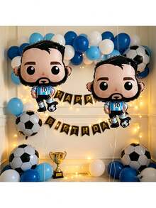 2pcs Cartoon Soccer Character Foil Balloons, Suitable For Soccer Party Decoration, Theme Party Setup, Soccer Atmosphere Decoration, Soccer Game Viewing Setup - Cartoon Players - View 6