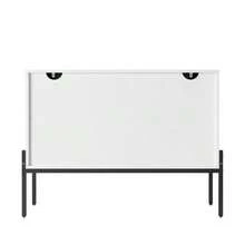 Sideboard With 2 Doors And Metal Legs, Buffet, Chest Of Drawers With Arched Line Design, Modern Minimalist Style, Dimensions: W 100 Cm / H 75 Cm / D 40 Cm - 白色 - 查看 11