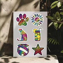 50pcs Colorful Leopard Print Stickers, Creative Graffiti Stickers For Office Supplies, Phone And Computer Stickers, Waterproof And Durable Cool Stickers, Classic Gift Decorations, Value Packs Of Cartoon Stickers - 50pcs - View 7